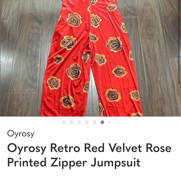 OYROSY Red Rose Print Zip-Front Jumpsuit size L
P2P 26
Length 59 - Picture 3 of 5